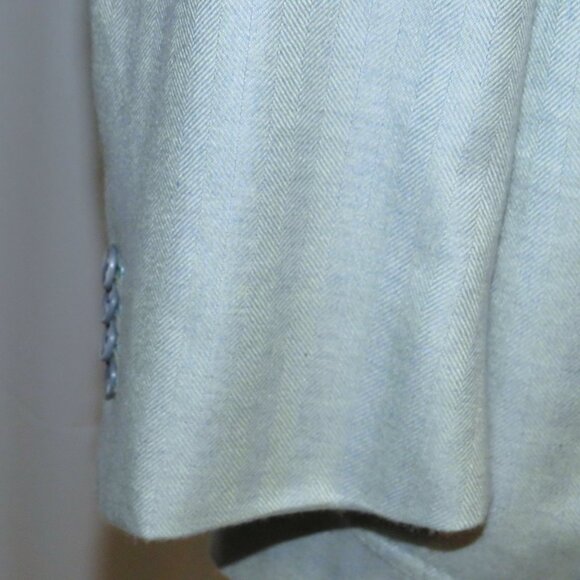 Tincati x Partenopea Bespoke Pale Green HBone Cashmere Two Button Sport Coat 44L - Picture 8 of 15